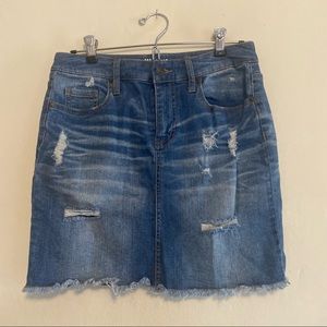 Distressed Jean skirt
